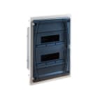 IDE - Caja distribución IP40 empotrar pared sólida 2x12 (24) módulos puerta transparente