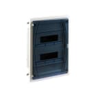 IDE - Caja distribución IP40 empotrar pared hueca 2x12 (24) módulos puerta transparente