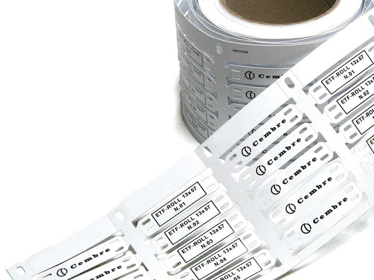 CEMBRE - Placa para manguera ETF-ROLL 44192-HF 13x57mm blanco
