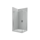 ROCA - Mampara ducha angular 2 hojas correderas + 2 fijas 1950x750 URA DF WALK-IN plata brillo