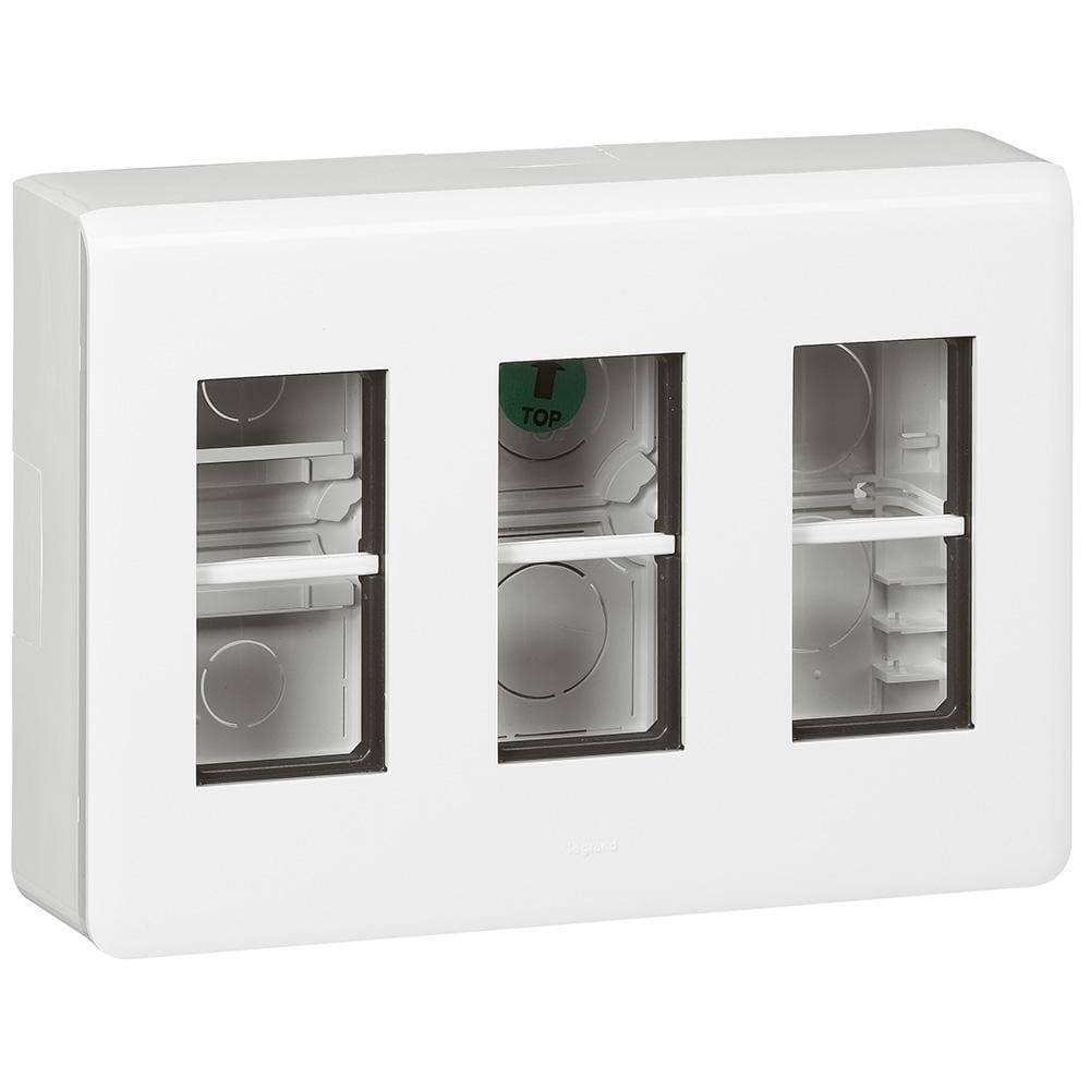 LEGRAND - Caja de puesto de trabajo en superficie Mosaic para 3x4 módulos - Material plástico - Blanco