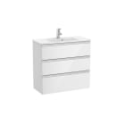 ROCA - Mueble UNIK THE GAP 800x380 blanco de tres cajones y lavabo en color blanco
