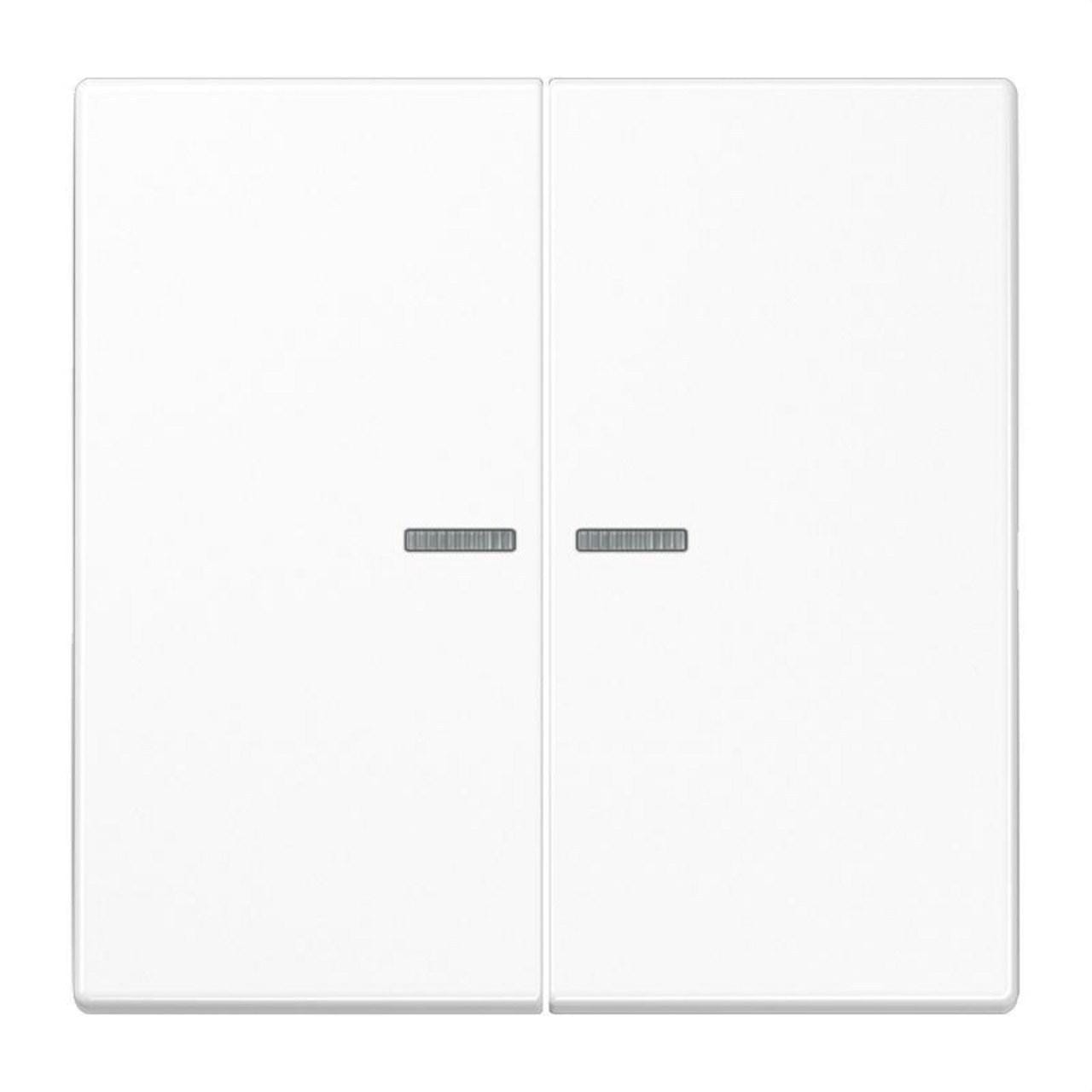 JUNG - Tecla pulsador doble con visor LS blanco alpino