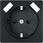 BJC - Tapa base enchufe seguridad 2 USB serie Miro-line carbono metálico