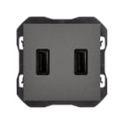SIMON - Cargador SIMON 270 USB doble 3,1A tipo A+A SMATCHARGE titanio