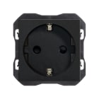 SIMON - Base de enchufe SIMON 270 schuko con embornamiento por tornillo negro mate