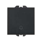 SIMON - Pulsador SIMON 270 con grabado campana 10A negro mate