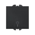 SIMON - Pulsador SIMON 270 con grabado luz luminoso 10A negro mate