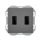 SIMON - Cargador SIMON 270 USB doble 2,1A tipo A+A titanio