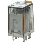 FINDER - Relé industrial enchufable en zócalo SERIE 55, 2 contactos conmutados, 10A, AgNi, 6V DC, pulsador de prueba + indicador mecánico