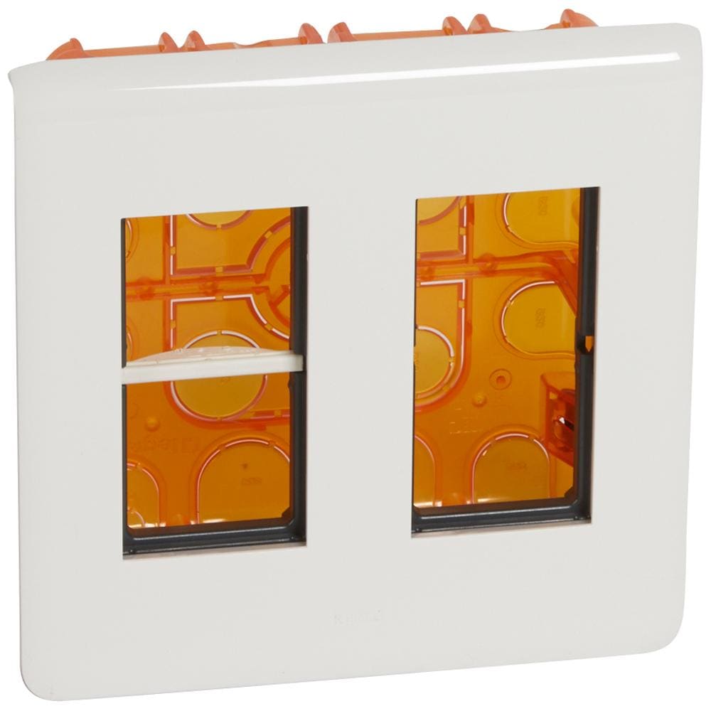 LEGRAND - Caja de puesto de trabajo empotrado Mosaic para 2x4 módulos - Material plástico - Blanco