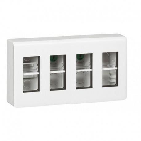 LEGRAND - Caja de puesto de trabajo en superficie Mosaic para 4x4 módulos - Material plástico - Blanco
