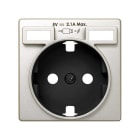 SIMON - Tapa SIMON 82 para base de enchufe schuko con 2 bocas carga USB 2.1A tipo A cava mate