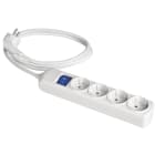 SOLERA - Prolongador 4 tomas bipolar 16A 250V con obturador+interruptor