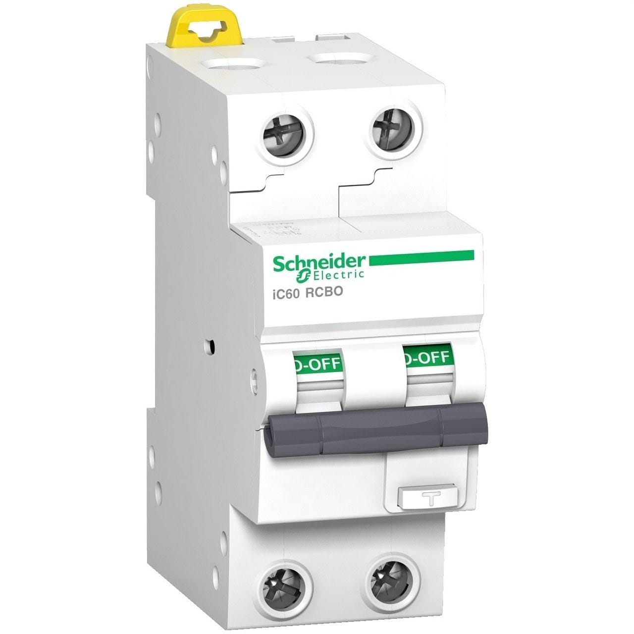 Schneider Electric - Interruptor de corriente residual Acti9 IC60 RCBO 2P 10A 30mA B 10kA A
