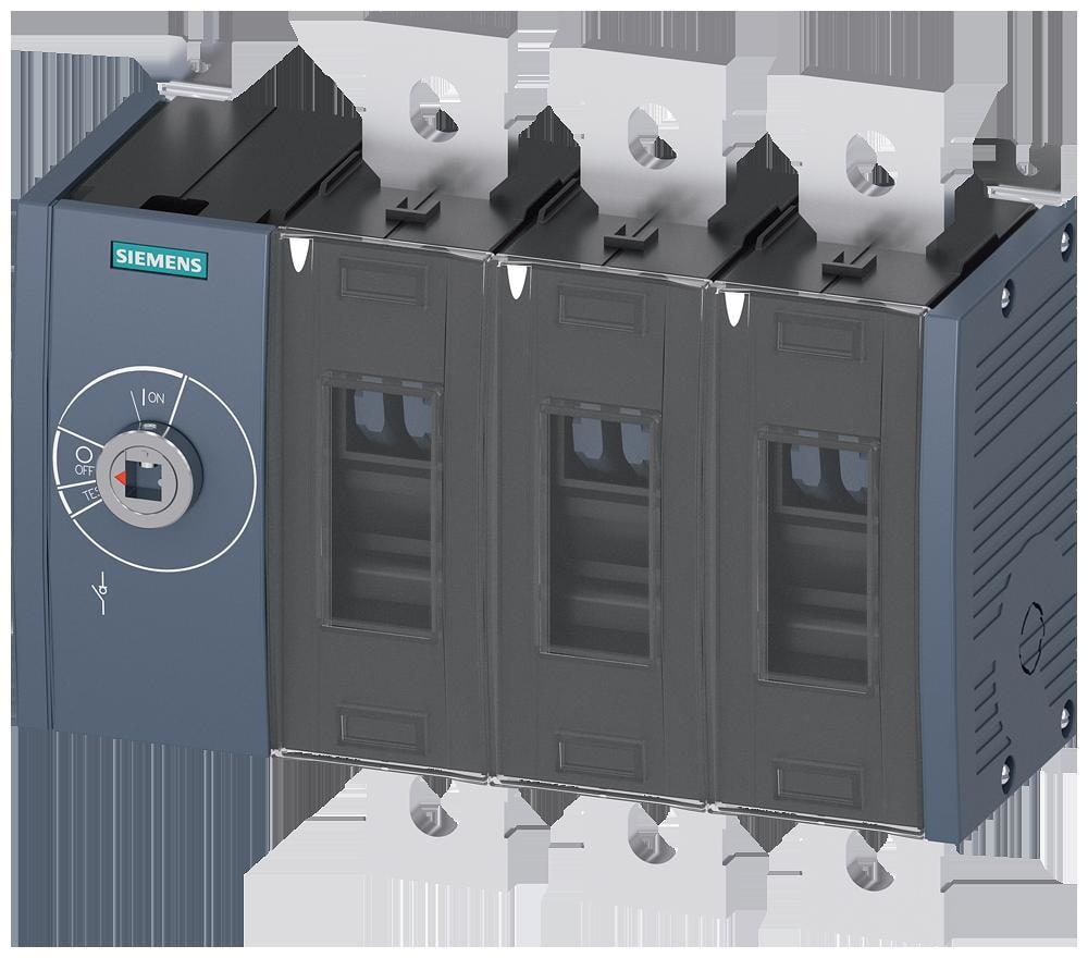 SIEMENS - Interruptor seccionador 1000A tamaño 4 3P accionamiento frontal izquierdo aparato base sin maneta conexión plana