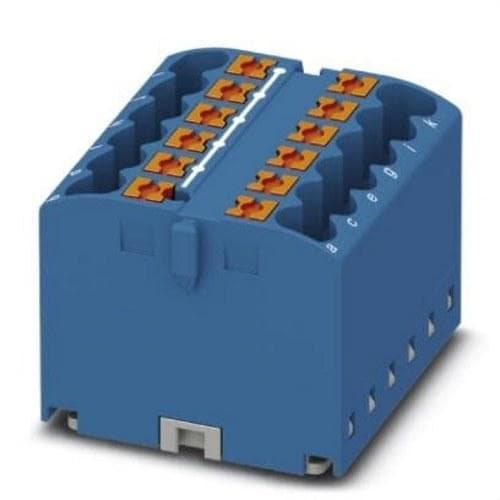 PHOENIX CONTACT - BLQ.DISTR.PTFIX 12X2,5 BU,BNE.BA.CX.PUSH-IN,12 CX.SECCIÓN: 0,14-4mm²,AWG: 26 -12