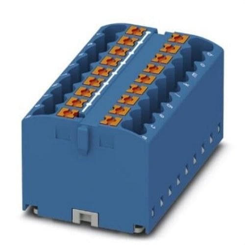 PHOENIX CONTACT - BLQ.DISTR.PTFIX 18X2,5 BU,BNE.BA.CX.PUSH-IN,18 CX.SECCIÓN: 0,14-4mm²,AWG: 26 -12