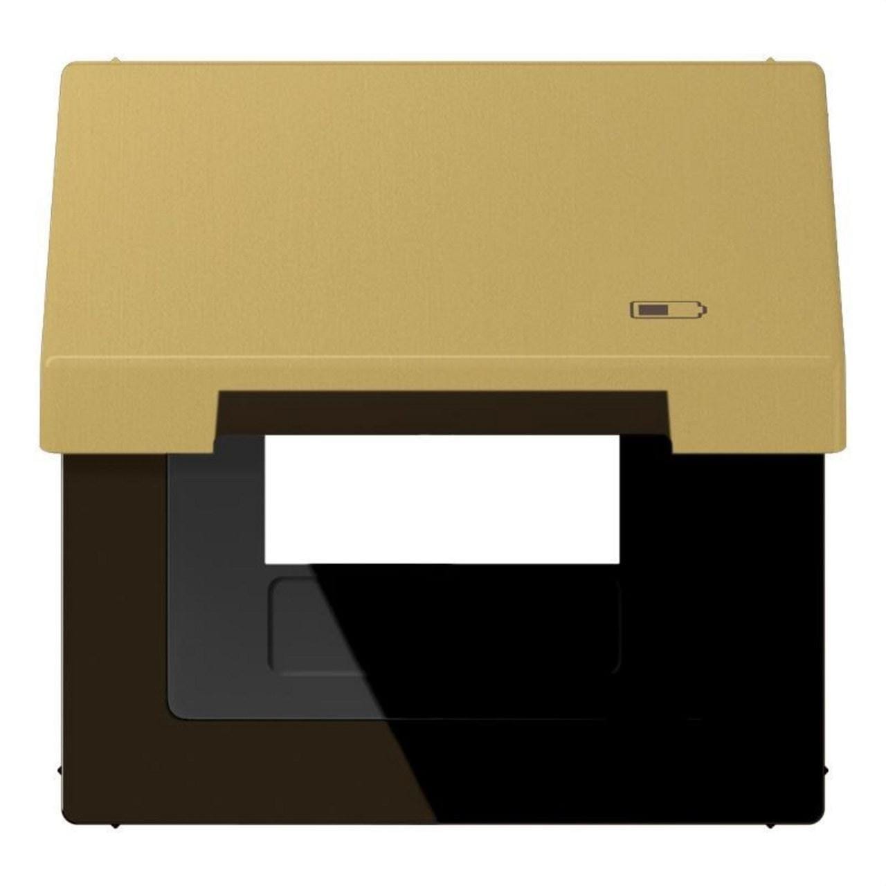 JUNG - Tapa abatible cargador doble USB latón classic con símbolo cargador para cargador USB referencia USB 21-2, USB 21-2 WW