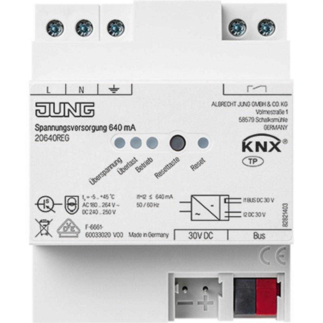 JUNG - Fuente de alimentación KNX 640mA con filtro 4M
