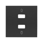 SIMON - Tapa SIMON 100 para 2 conectores USB y 2 módulos negro mate