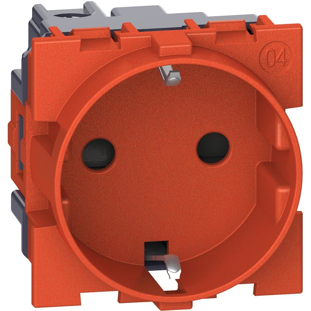 BTICINO - Base 2P+T Living Now - 16A/250V - conexión por tornillos - Rojo - 2 módulos