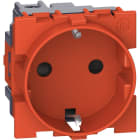 BTICINO - Base 2P+T Living Now - 16A/250V - conexión por tornillos - Rojo - 2 módulos