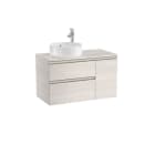 ROCA - Mueble THE GAP para lavabo a la izquierda 900x460 fresno nórdico para lavabos de sobre encimera de dos cajones
