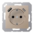 JUNG - Enchufe Schuko® cargador USB tipo A-C cava