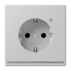 JUNG - Enchufe Schuko® 16A 250V aluminio (lacado) de la Serie LS acabado metálico con luz de orientación por LEDS