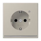 JUNG - Enchufe Schuko® 16A 250V acero (lacado) de la Serie LS acabado metálico con luz de orientación por LEDS