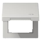JUNG - Tapa abatible base Schuko® 50x50 gris claro de la Serie LS termoplástico (a prueba de golpes) extrabrillante con símbolo clavija