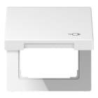 JUNG - Tapa abatible base Schuko® 50x50 blanco alpino de la Serie LS termoplástico (a prueba de golpes) extrabrillante con símbolo clavija