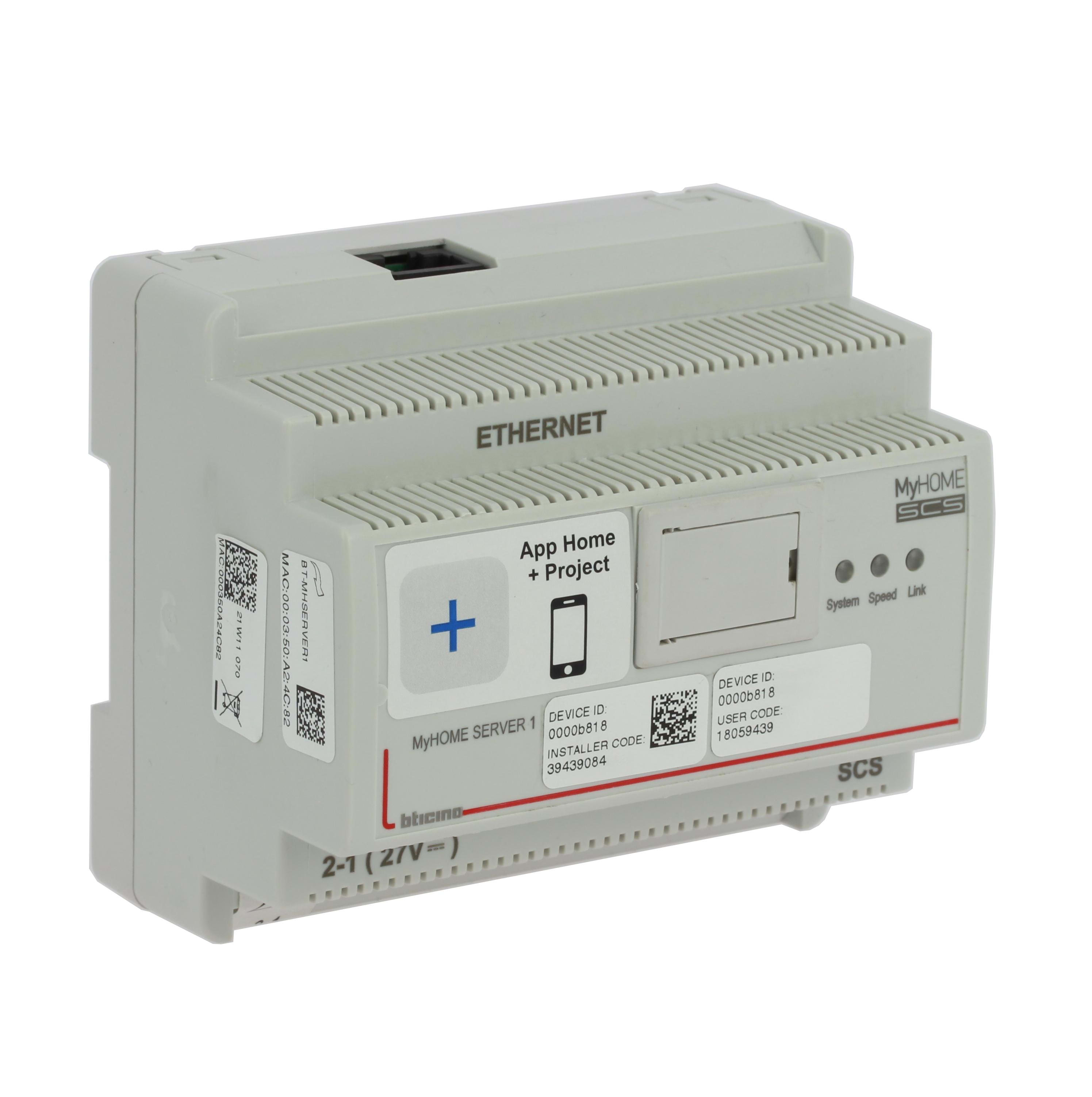BTICINO - MYHOMEServer1 para configuración y control de instalaciones MyHOME