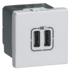 LEGRAND - Base cargador USB 2 módulos dos puertos tipo A+A - 3A - 15W - Blanco