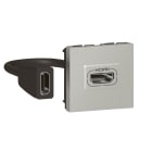 LEGRAND - Base audio y vídeo Mosaic - HDMI tipo A - preconectorizada - 2 módulos - Aluminio