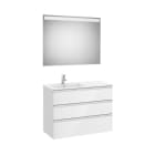 ROCA - Pack THE GAP lavabo a la izquierda 1000x460 blanco con UNIK THE GAP de tres cajones y espejo Eidos
