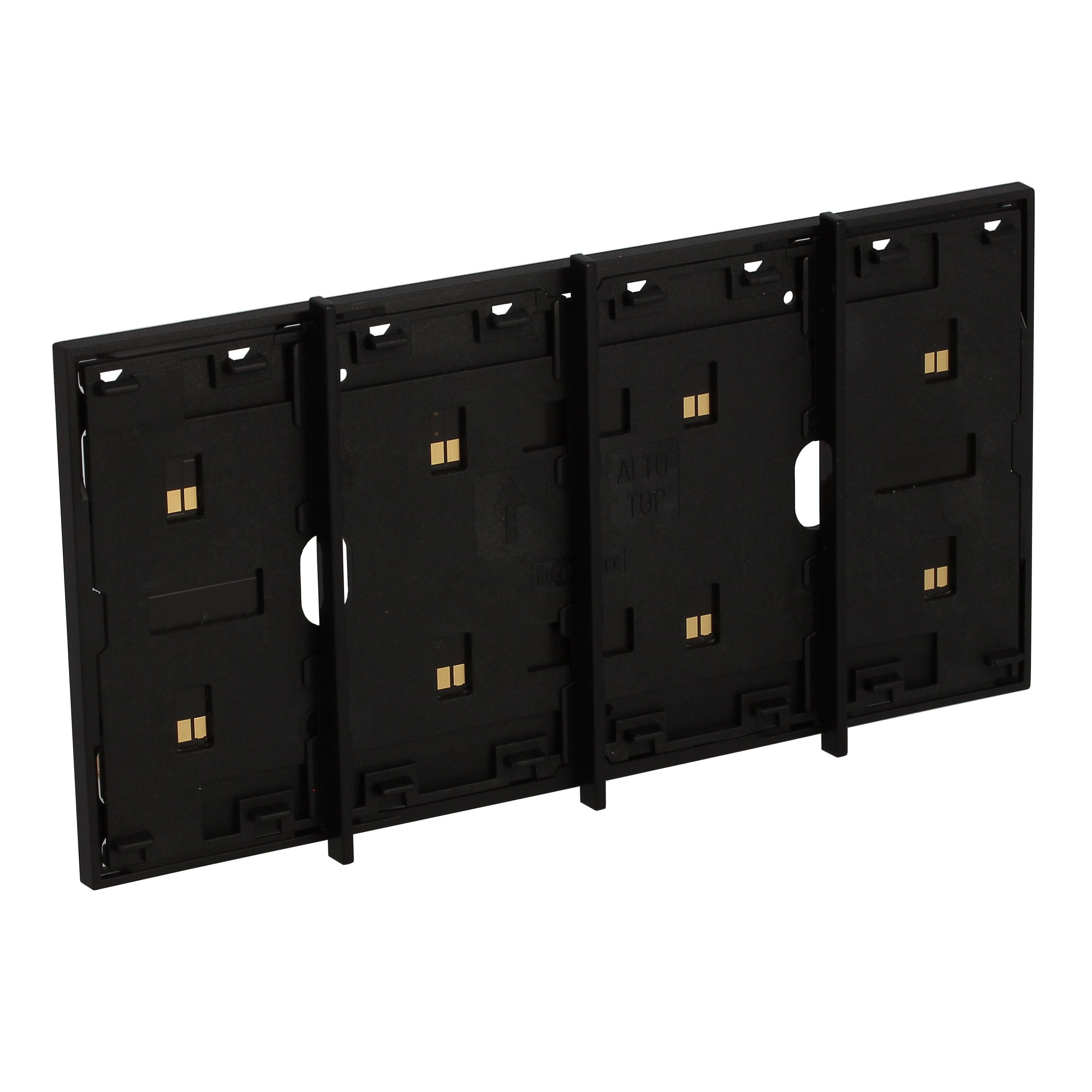 BTICINO - Living Now MYHOME COMANDOS DIGITALES Marco electrificado 3 + 1 módulo, negro