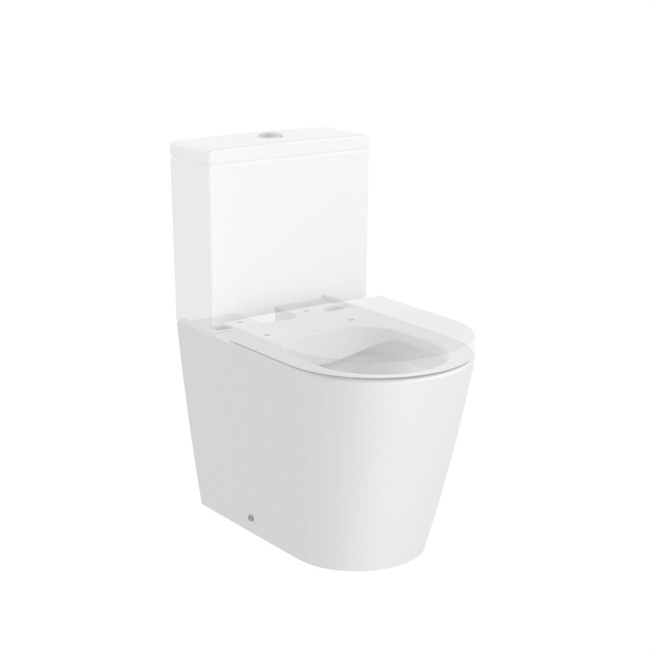 ROCA - Inodoro tanque bajo compacto 600mm blanco mate INSPIRA ROUND adosado pared