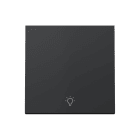 SIMON - Tecla individual para pulsador con grabado luz basculante negro mate Simon 360