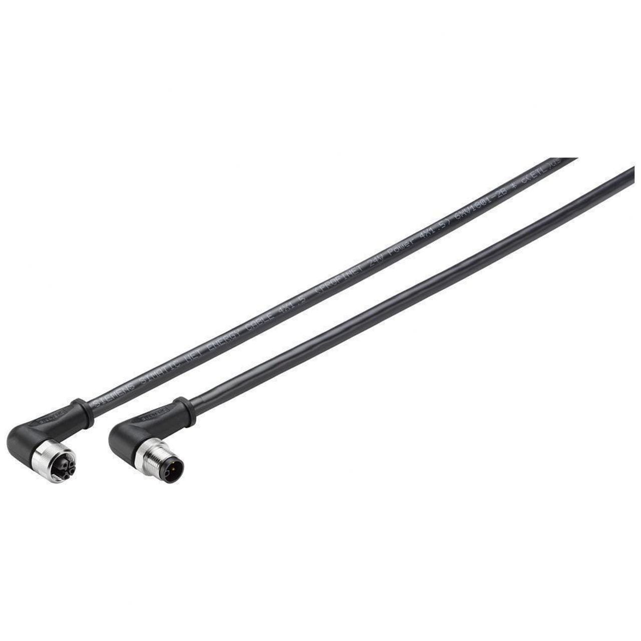 SIEMENS - Cable SIMATIC NET POWER CONNECTING 0,5m M12-90/M12-90 para alimentación ET 200 preconectorizado cable M M12 /H M12 codificación L 4P