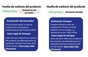 La información proporcionada por un proveedor se distingue con un icono de "Declaración de proveedor"